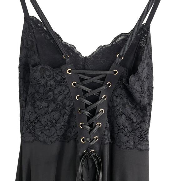 FREE PEOPLE x HAH Reversible Dress XS LaceUp Cottage Regencycore Witchy Goth NWT - Picture 7 of 12